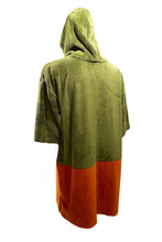 Load image into Gallery viewer, Unisex Green and Orange · Adults Long Sleeve Bamboo Poncho