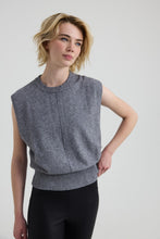 Load image into Gallery viewer, MILLA Straight fit sleeveless knit vest with crew neck and central seam detail