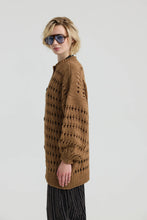 Load image into Gallery viewer, MINELI Relaxed fit openwork knit cardigan with round neckline