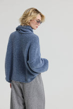 Load image into Gallery viewer, ERINO Oversized knit sweater with draped cowl neck and balloon sleeves