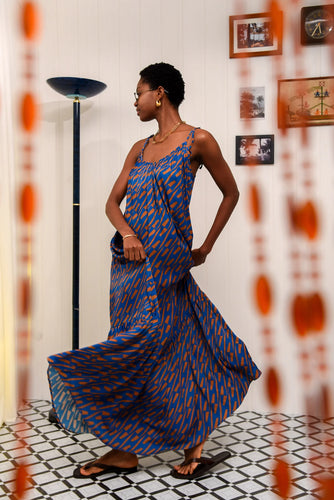 CHILL ISLAND FRILLED DRESS BLUE