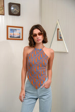Load image into Gallery viewer, CHILL ISLAND KNITTED TOP BLUE&amp;BROWN
