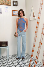 Load image into Gallery viewer, CHILL ISLAND KNITTED TOP BLUE&amp;BROWN