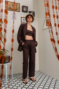 COCONUT MILK BLAZER BROWN