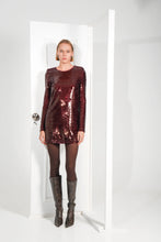 Load image into Gallery viewer, OPULENCE DRESS LONG SLEEVES BORDEAUX