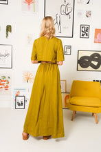 Load image into Gallery viewer, CUBISM MAXI DRESS OLIVE