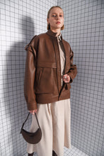 Load image into Gallery viewer, THRIVE FAUX LEATHER JACKET BROWN