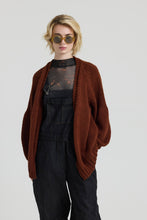 Load image into Gallery viewer, ORTEGA Oversized open-front chunky knit cardigan with balloon sleeves
