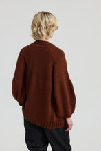 Load image into Gallery viewer, ORTEGA Oversized open-front chunky knit cardigan with balloon sleeves