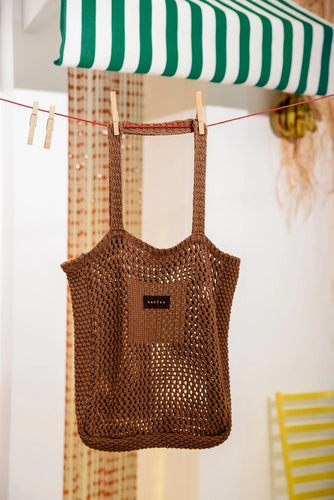 ETTU KNITTED TOTE BAG BROWN