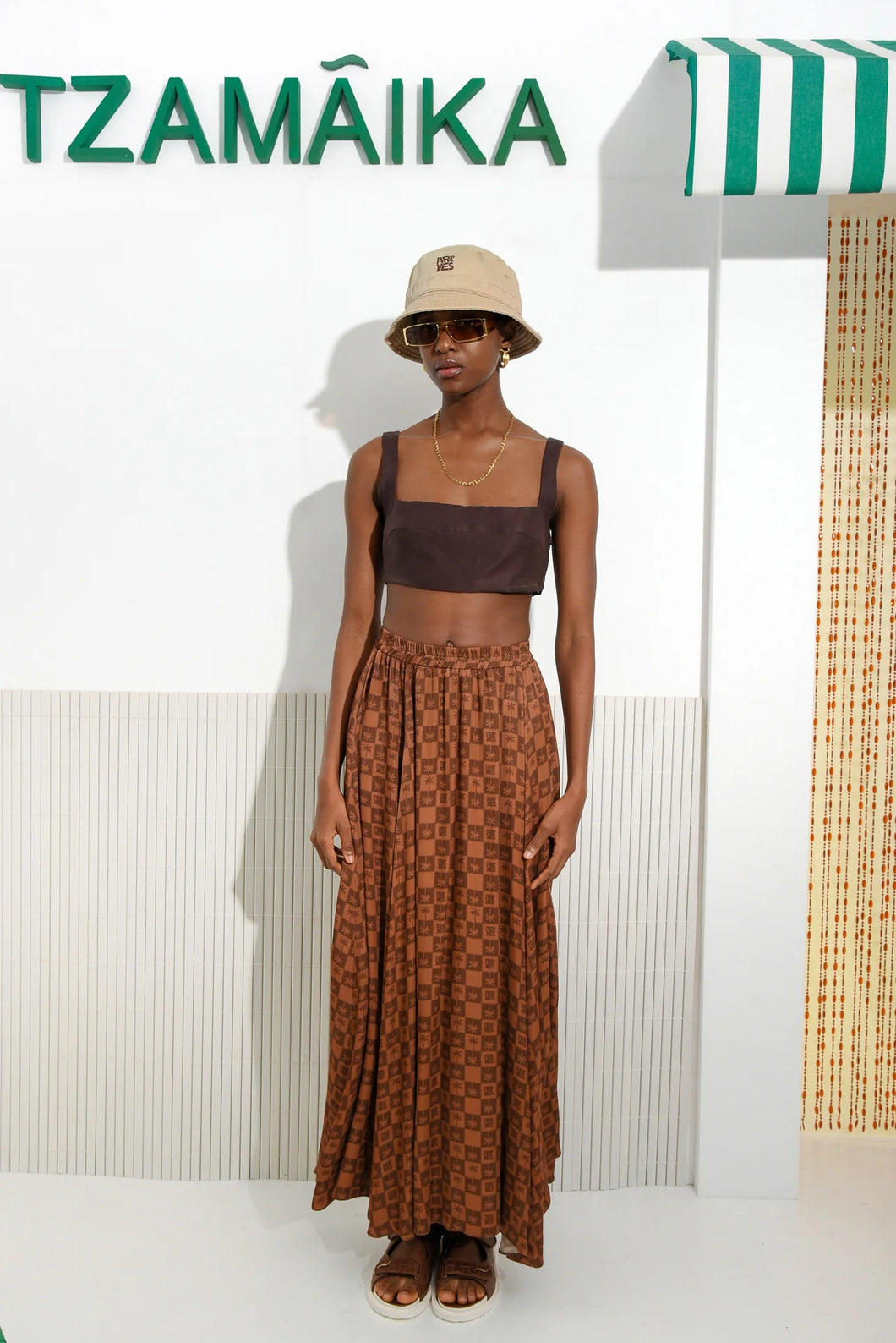 PALM RUM MIDI SKIRT
