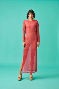PCP Evie Mesh Dress Waves Red