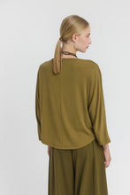 Load image into Gallery viewer, GARBO Rib-knit relaxed top with cap sleeves