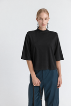 Load image into Gallery viewer, JACLYN A-line funnel-neck top with flared sleeves