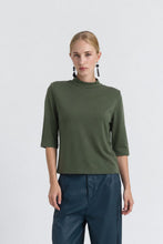 Load image into Gallery viewer, JACLYN A-line funnel-neck top with flared sleeves