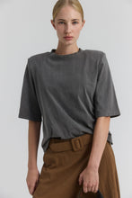 Load image into Gallery viewer, ILVA Cotton padded-shoulder top with elbow sleeves