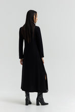 Load image into Gallery viewer, DIVINITY Ankle-length A-line knit dress with asymmetrical cut-out neckline and side slit