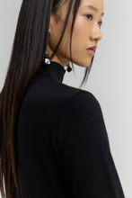 Load image into Gallery viewer, DIVINITY Ankle-length A-line knit dress with asymmetrical cut-out neckline and side slit