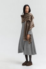Load image into Gallery viewer, HANSON Ankle-length fit-and-flare knit dress with soft funnel neck and hip seam detailing