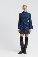 Load image into Gallery viewer, SAMA Polka dot mini dress with mao collar