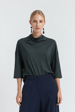 Load image into Gallery viewer, BONET Boxy jersey top with draped cowl neck
