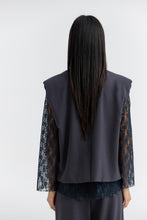 Load image into Gallery viewer, ADRIANNA Sleeveless structured tailored jacket with notch lapels