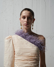 Load image into Gallery viewer, ONE SHOULDER TOP WITH FEATHERS (IVORY)