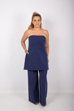 Load image into Gallery viewer, LONG STRAPLESS TOP BLUE